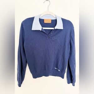 Call Me Baby Polo Half Button Cashmere Blend Sweater